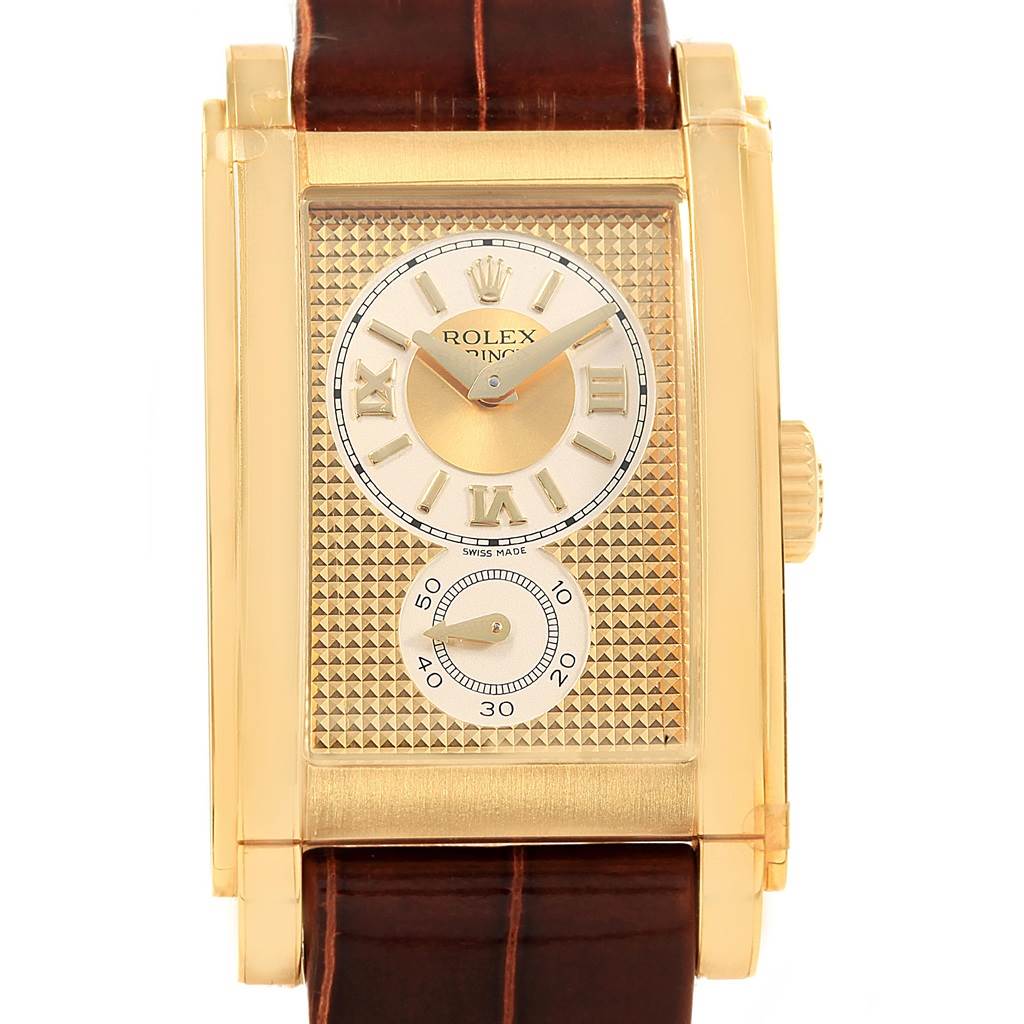 Rolex Cellini Prince 18K Yellow Gold Champagne Dial Watch 5440 Unworn ...