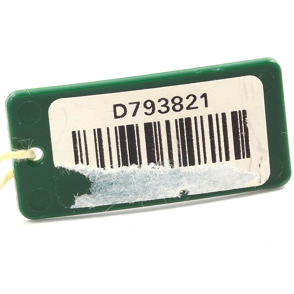 This image shows a green tag with a barcode and a serial number associated with a Rolex Cellini 5442/5 Men's Rose Gold Black Dial 5442/5 Men's Rose Gold Black Dial watch.