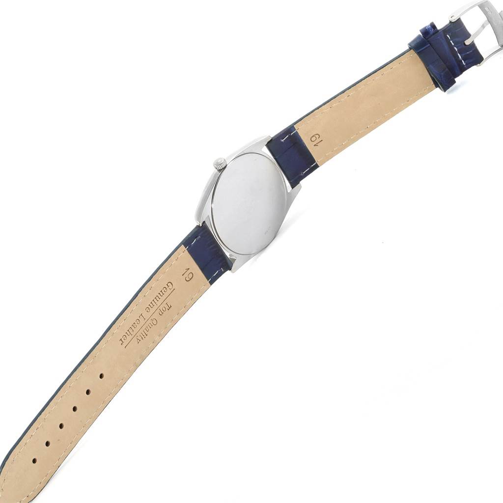 The image shows the back view of a Rolex Cellini 4233 Men's White Gold White Dial 4233 Men's White Gold White Dial watch with the watch strap fully extended.