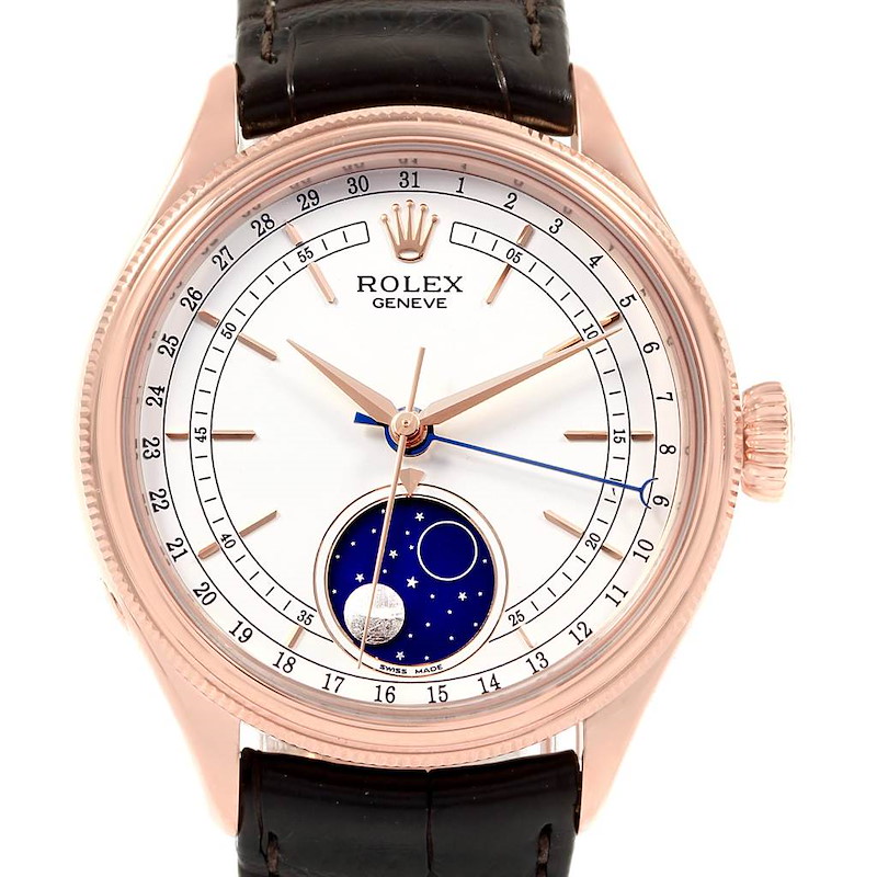 Rolex Cellini Moonphase Everose Rose Gold Automatic Mens Watch 50535 SwissWatchExpo