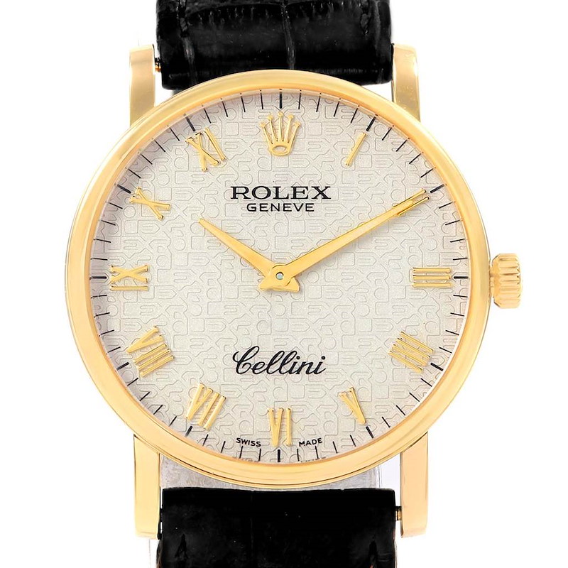 Rolex Cellini Classic 18K Yellow Gold Anniversary Dial Watch 5115 SwissWatchExpo