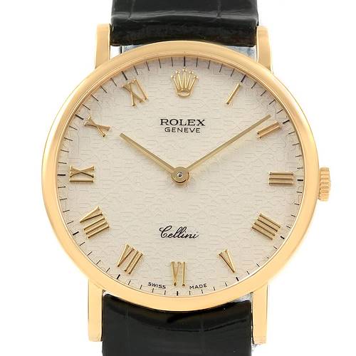 Photo of Rolex Cellini Classic Yellow Gold Anniversary Dial Watch 5112 Box Papers