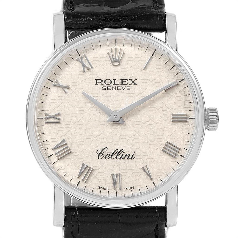 Rolex Cellini Classic White Gold Anniversary Dial Mens Watch 5115 Unworn SwissWatchExpo