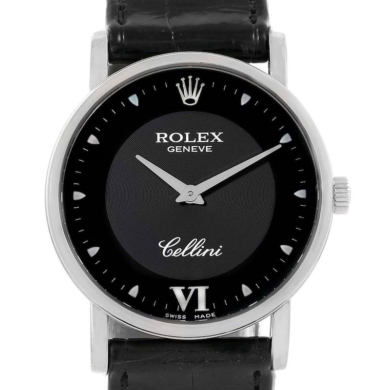 Rolex Cellini Classic White Gold Black Dial Unisex Watch 5115 Unworn SwissWatchExpo