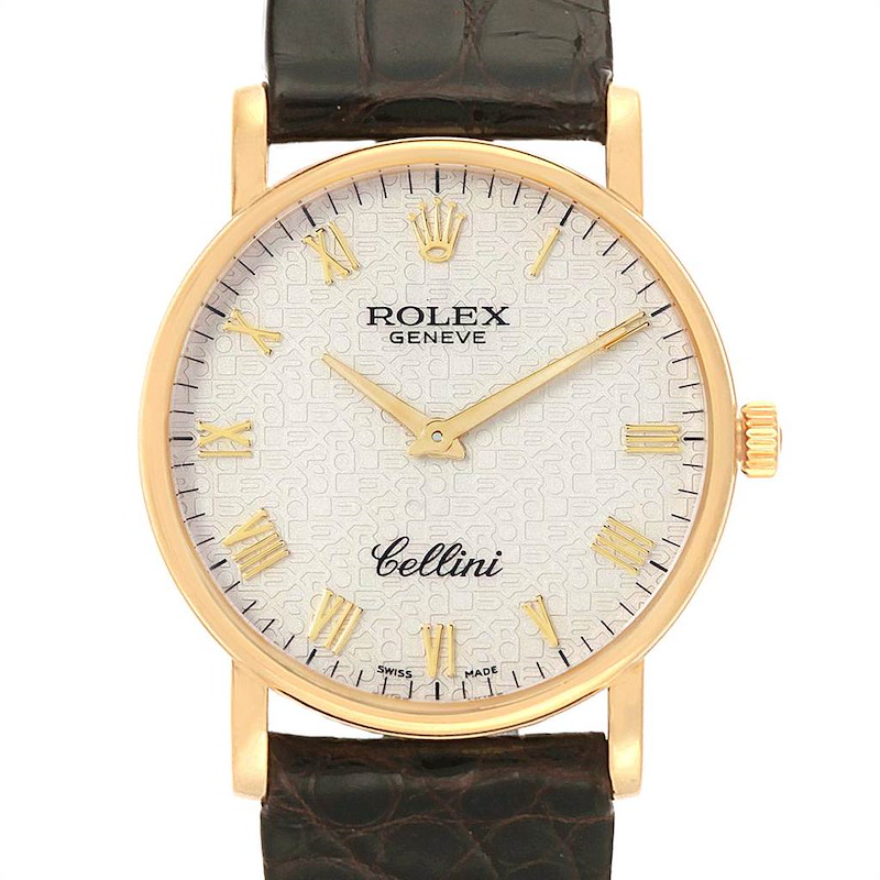 Rolex Cellini Classic Yellow Gold Anniversary Dial Watch 5115 Box SwissWatchExpo