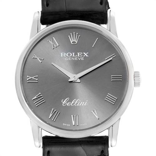 Photo of Rolex Cellini Classic Slate Dial White Gold Mens Watch 5116 Box Papers