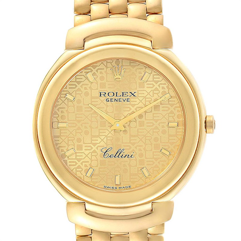 Rolex Cellini 18k Yellow Gold Jubilee Anniversary Dial Mens Watch 6623 SwissWatchExpo