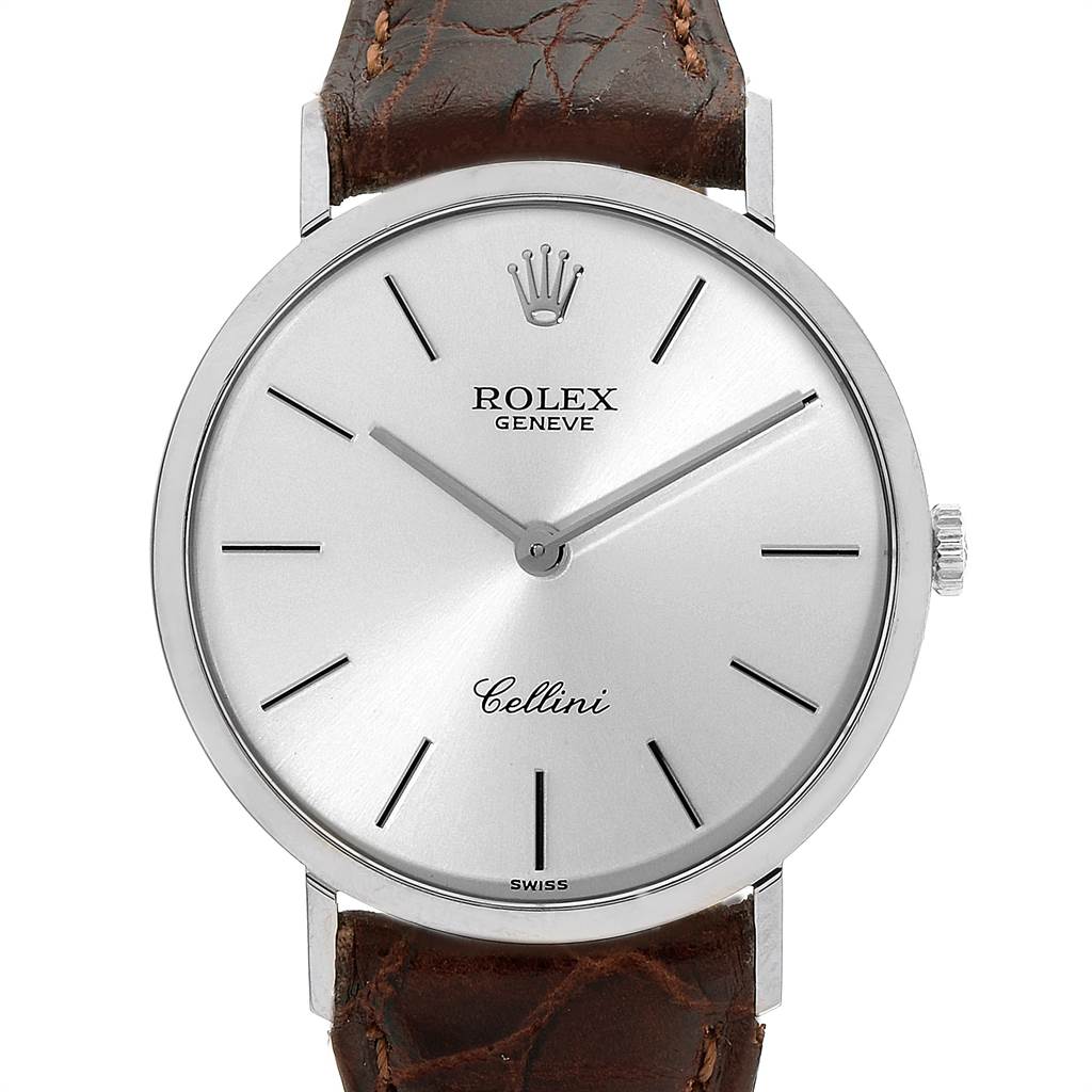 Rolex Cellini Classic 18k White Gold Silver Dial Mens Watch 4112 ...