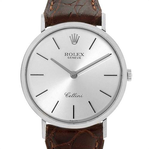 Photo of Rolex Cellini Classic 18k White Gold Silver Dial Mens Watch 4112