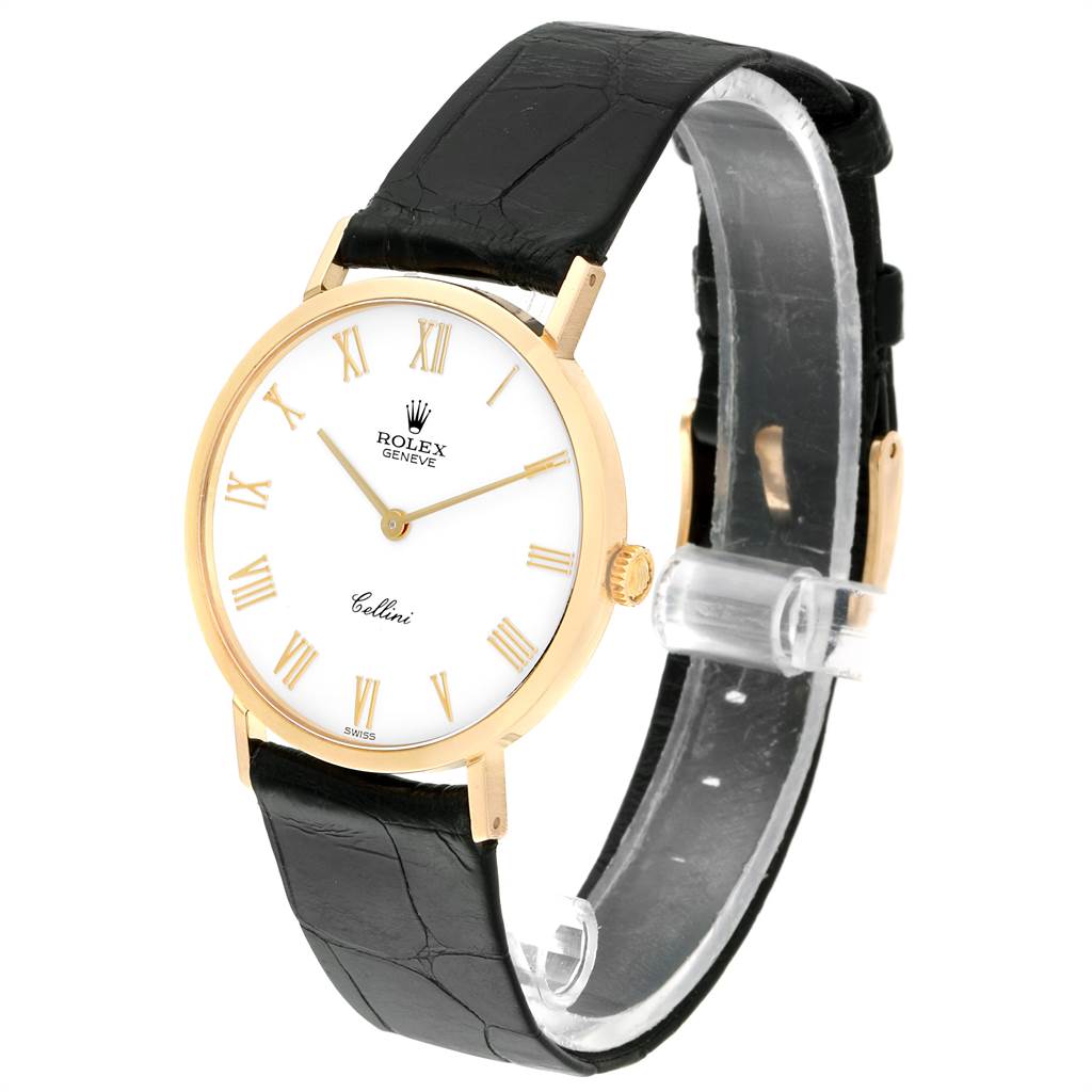Rolex Cellini Classic Yellow Gold White Dial Mens Watch 4112 ...