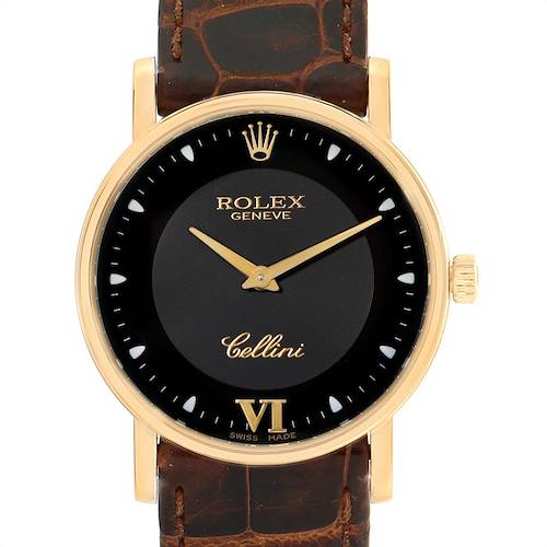 Photo of Rolex Cellini Classic Yellow Gold Black Dial Unisex Watch 5115