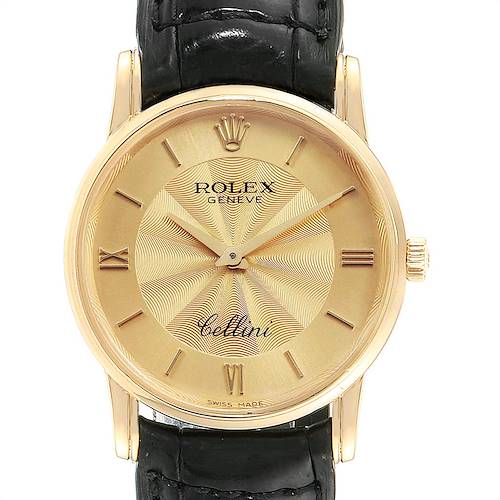 Photo of Rolex Cellini Classic Yellow Gold Decorated Dial Watch 5116