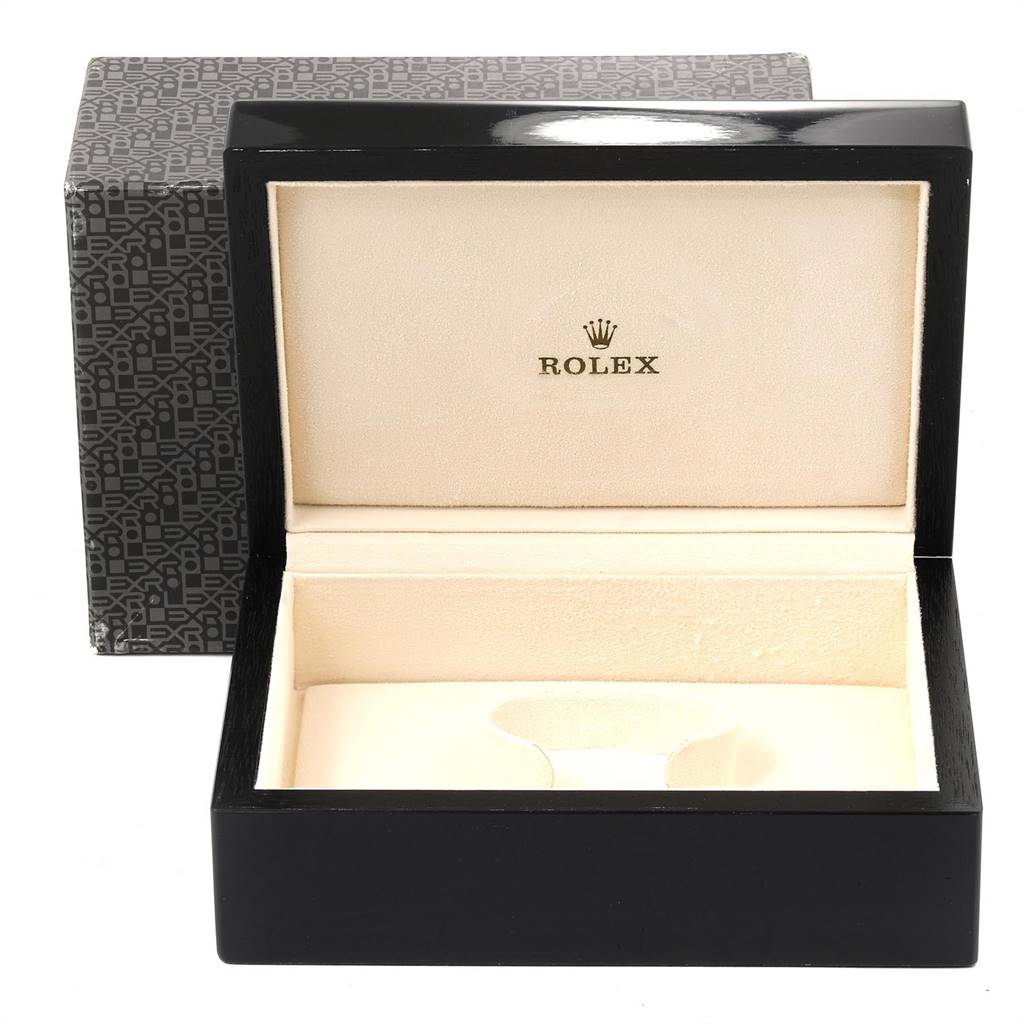 The image shows an open Rolex Cellini 6623 Men's Yellow Gold Beige Dial 6623 Men's Yellow Gold Beige Dial watch box at a front angle, with the lid and interior visible.