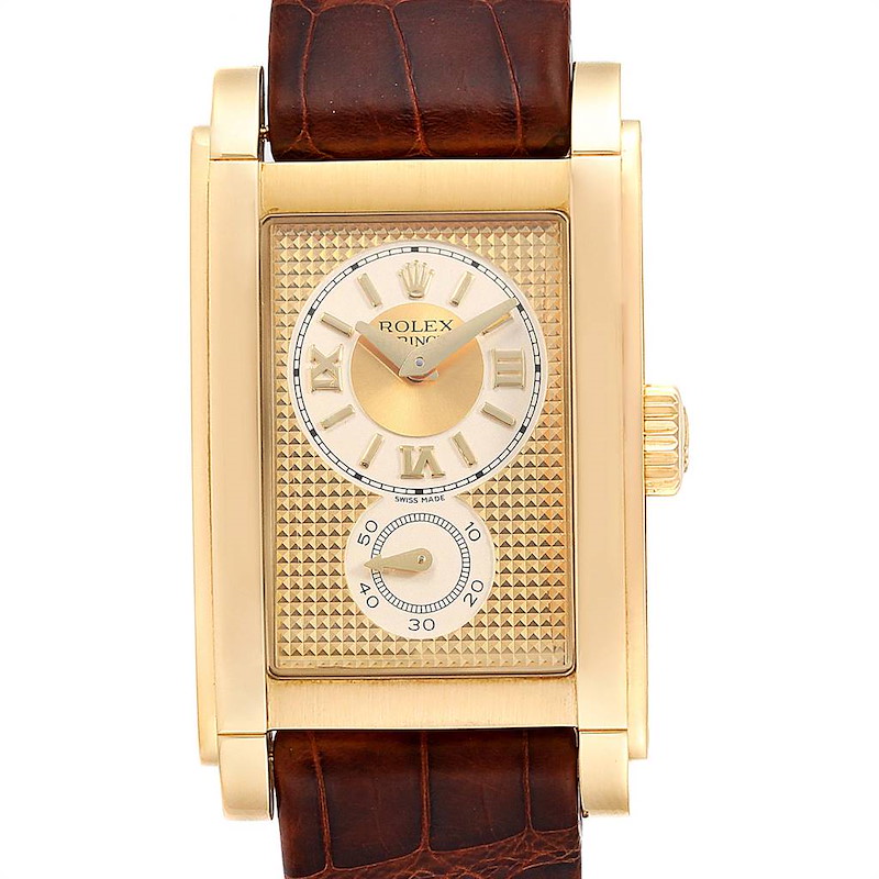 Rolex Cellini Prince Yellow Gold Champagne Dial Mens Watch 5440 Box SwissWatchExpo