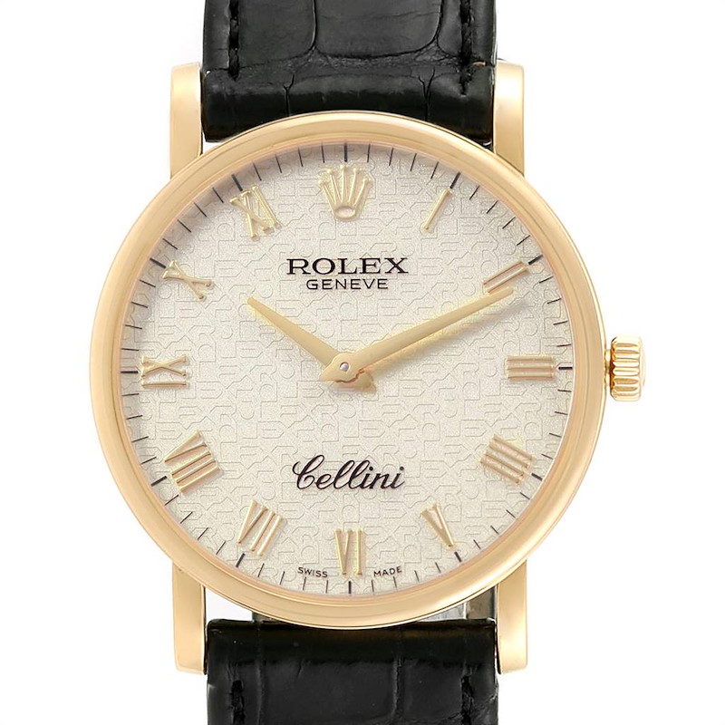 Rolex Cellini Classic Yellow Gold Anniversary Dial Watch 5115 Box SwissWatchExpo