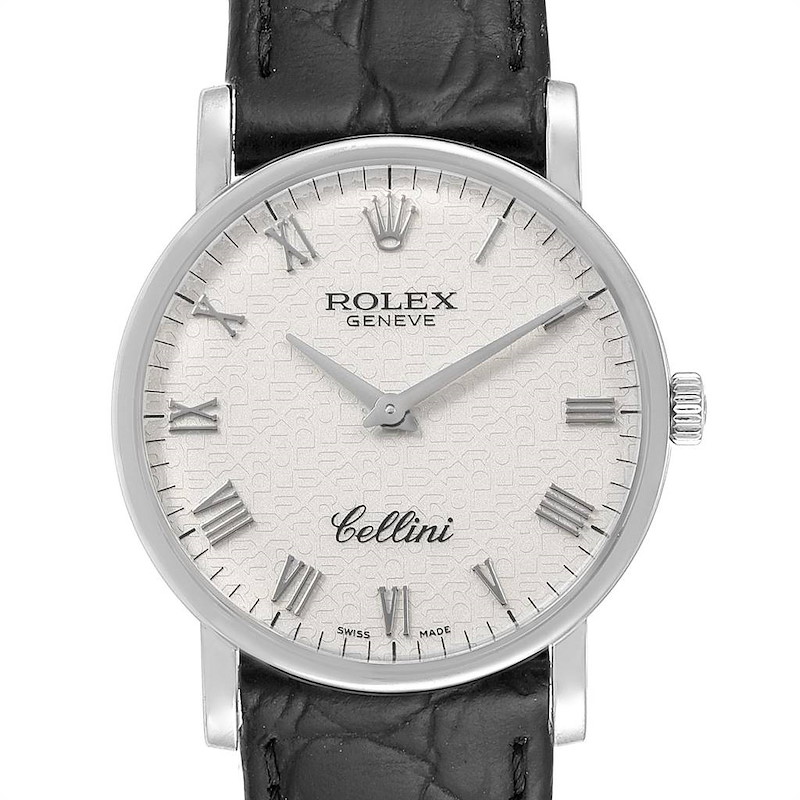 Rolex Cellini Classic White Gold Anniversary Dial Mens Watch 5115 Box Card SwissWatchExpo
