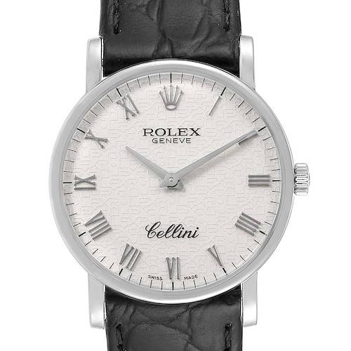 Photo of Rolex Cellini Classic White Gold Anniversary Dial Mens Watch 5115 Box Card