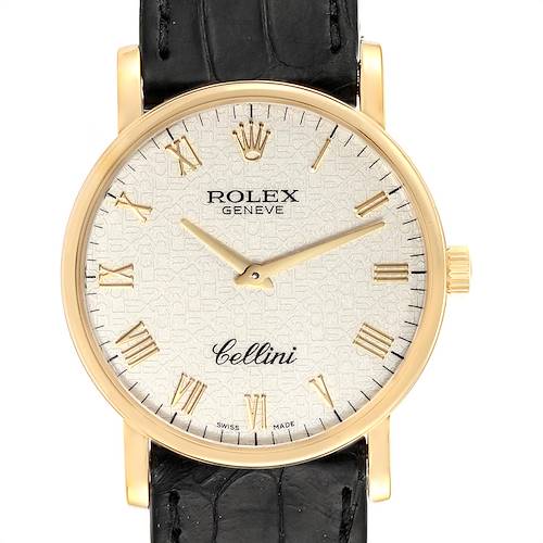 Photo of Rolex Cellini Classic Yellow Gold Jubilee Dial Watch 5115 Box Papers