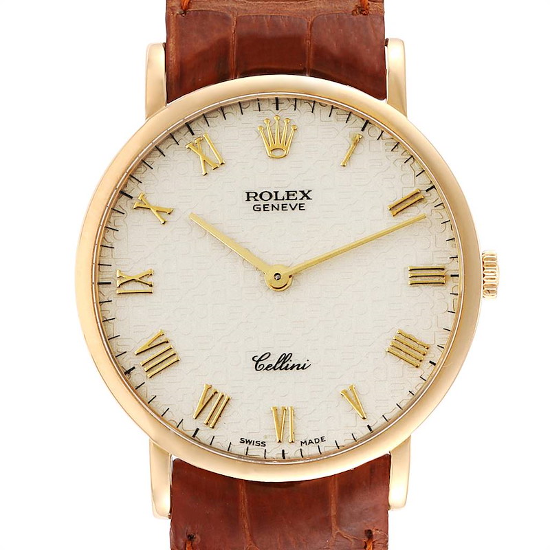 Rolex Cellini Classic Yellow Gold Anniversary Dial Mens Watch 5112 SwissWatchExpo