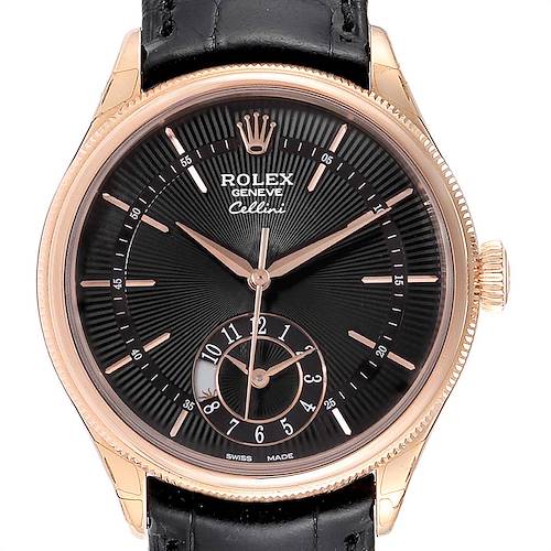 Photo of Rolex Cellini Dual Time Everose Rose Gold Mens Watch 50525 Unworn