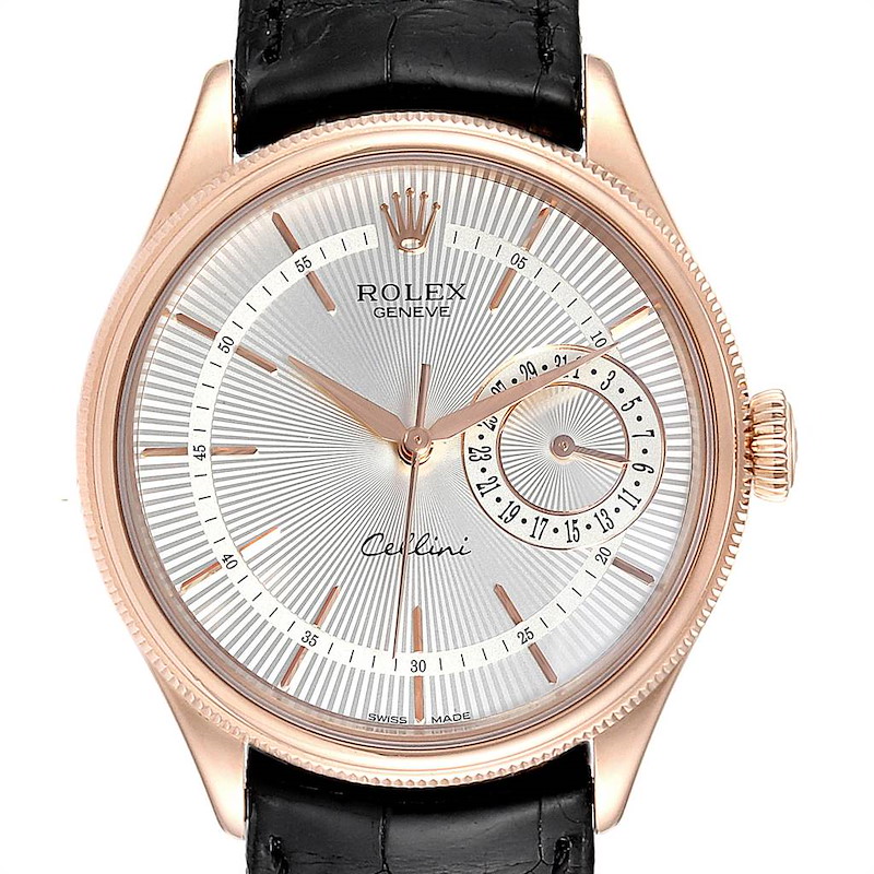 Rolex Cellini Date 18K Everose Gold Silver Dial Automatic Watch 50515 SwissWatchExpo