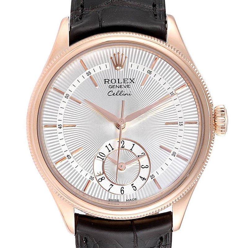 Rolex Cellini Dual Time Everose Rose Gold Automatic Mens Watch 50525 SwissWatchExpo