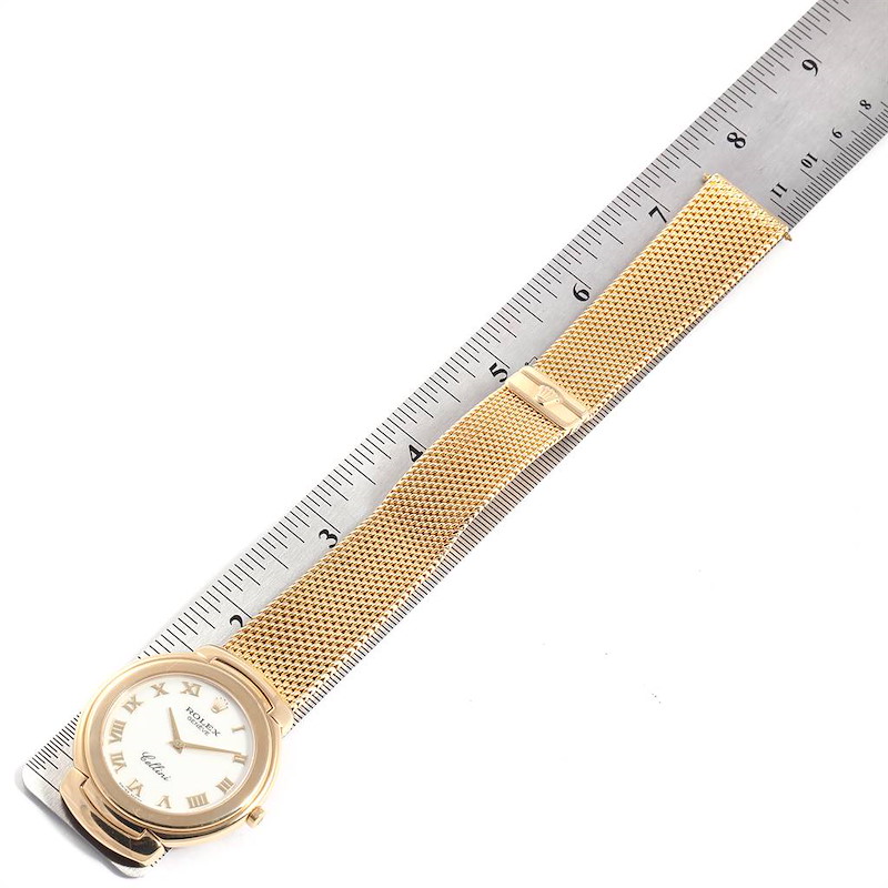 Rolex Cellini 38mm Yellow Gold White Roman Dial Mens Watch 6623