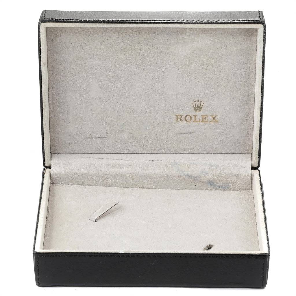 This image shows an open box for the Cellini model by Rolex, displaying its interior.