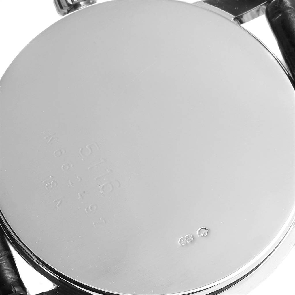 The image shows the back case of a Rolex Cellini 5116 Men
s White Gold Silver Dial 5116 Men
s White Gold Silver Dial watch.