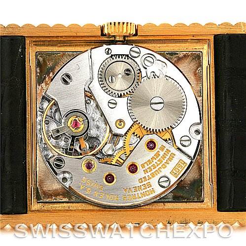 This image shows the internal mechanical movement of a Rolex Cellini 4012 Men's Yellow Gold Blue Dial 4012 Men's Yellow Gold Blue Dial watch from a top-down angle.