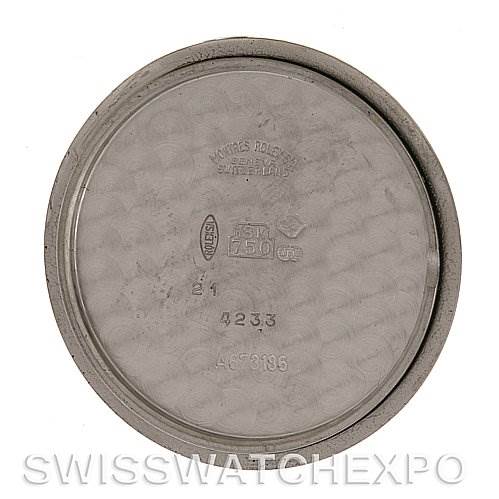 This image shows the case back of a Rolex Cellini 4233 Men's White Gold White Dial 4233 Men's White Gold White Dial watch.