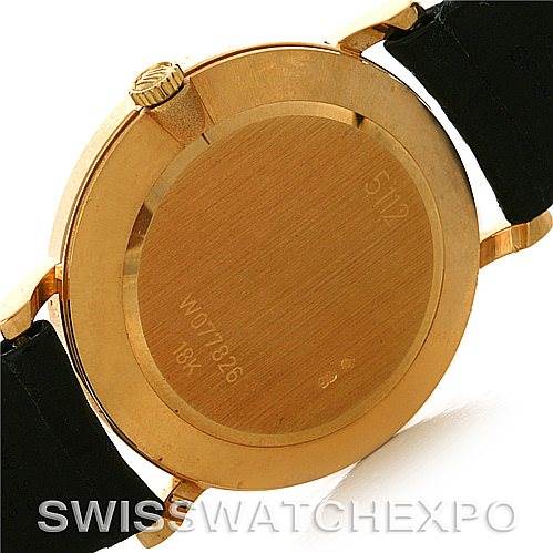 The image shows the back and sides of a Rolex Cellini 5112 Men's Yellow Gold White Dial 5112 Men's Yellow Gold White Dial watch, highlighting its case, crown, and lugs.