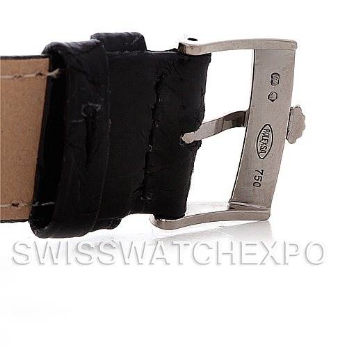 This image shows the buckle and strap of a Rolex Cellini 4233 Men
s White Gold White Dial 4233 Men
s White Gold White Dial watch.