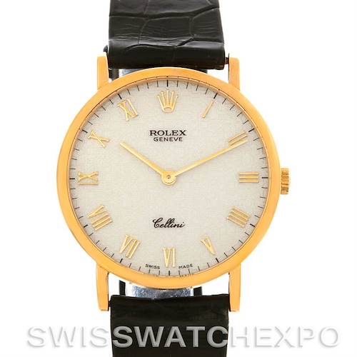 Photo of Rolex Cellini Classic 18k Yellow Gold Ivory Jubilee Dial Watch 5112