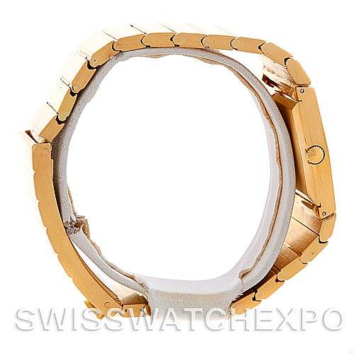 The image shows a Rolex Cellini 4017 Men's Yellow Gold Champagne Dial 4017 Men's Yellow Gold Champagne Dial watch from a side view, highlighting its bracelet and clasp.