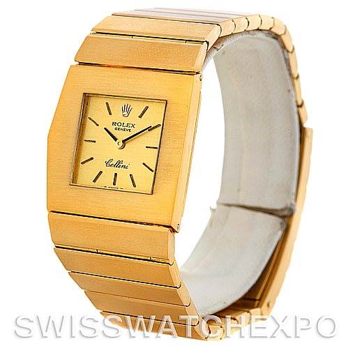 The image shows a gold Rolex Cellini 4017 Men's Yellow Gold Champagne Dial 4017 Men's Yellow Gold Champagne Dial watch at a slight angle, displaying its face, band, and clasp.