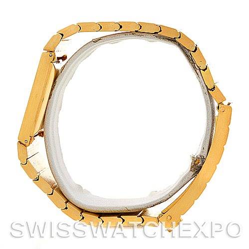 This image shows the gold bracelet of a Rolex Cellini 4017 Men's Yellow Gold Champagne Dial 4017 Men's Yellow Gold Champagne Dial watch, photographed from a top-down angle.