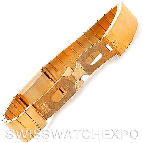 This image shows a gold bracelet for the Rolex Cellini 4017 Men's Yellow Gold Champagne Dial 4017 Men's Yellow Gold Champagne Dial model, with an open clasp displayed from a top view.