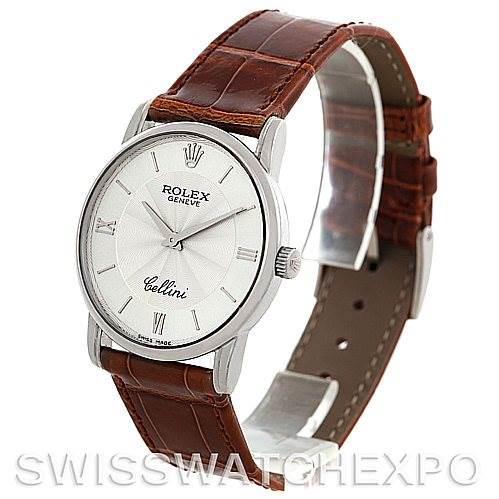 Rolex Cellini Classic Mens 18K White Gold 5116 Watch SwissWatchExpo