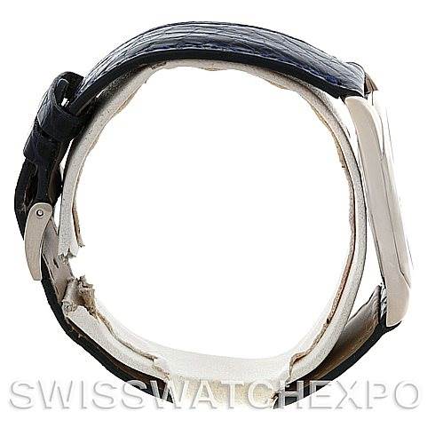 This Rolex Cellini 4233 Men's White Gold White Dial 4233 Men's White Gold White Dial watch is shown from a side angle, displaying the strap and case.