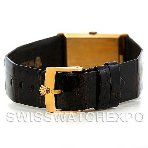 The image shows the rear view of the strap and buckle for a Rolex Cellini 4027 Men's Yellow Gold Champagne Dial 4027 Men's Yellow Gold Champagne Dial watch.