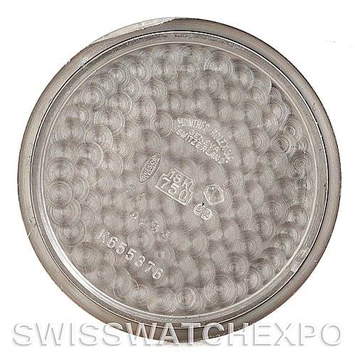 This is the backside of the casing for a Rolex Cellini 4233 Men's White Gold Black Dial 4233 Men's White Gold Black Dial model watch, showing its inner markings.