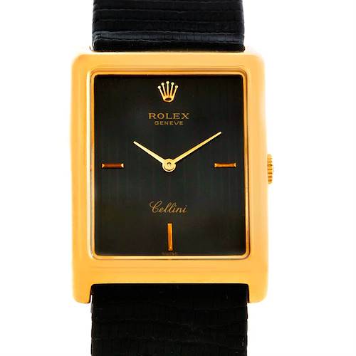 Photo of Rolex Cellini Vintage 18k Yellow Gold Black Dial 4105