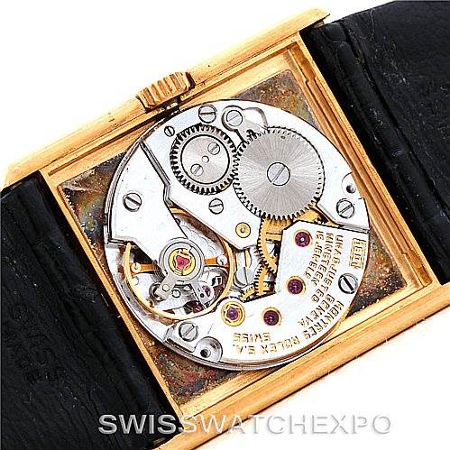 This image shows the exposed movement of a Rolex Cellini 4016 Men's Yellow Gold White Dial 4016 Men's Yellow Gold White Dial watch from the back.