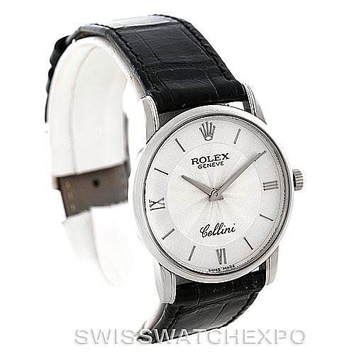 Rolex Cellini Classic Mens 18K White Gold Watch 5116 SwissWatchExpo