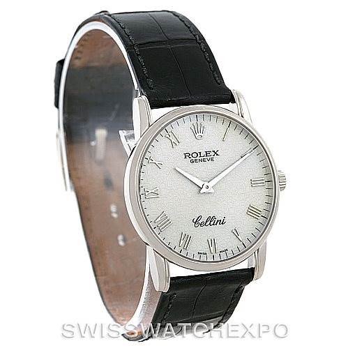 Rolex Cellini Classic Mens 18k White Gold Watch 5116 SwissWatchExpo