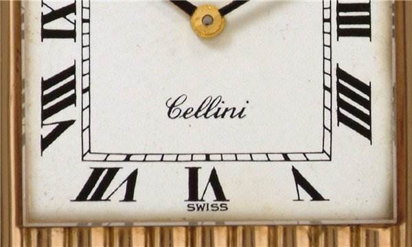 This image shows a close-up of the face of a Rolex Cellini 4016 Men's Yellow Gold White Dial 4016 Men's Yellow Gold White Dial watch, focusing on its Roman numerals.