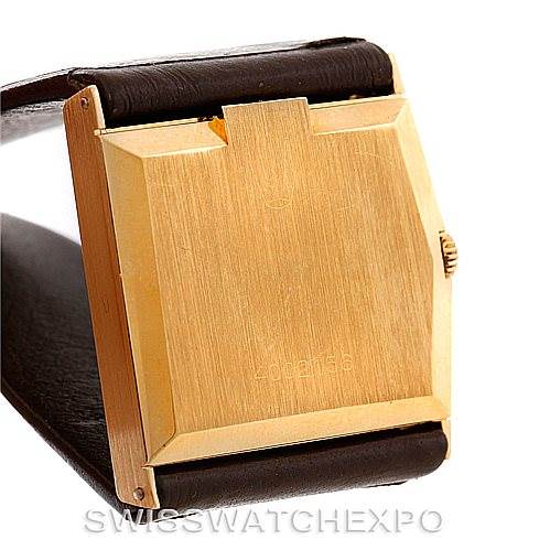 This image shows the back case and strap attachment of a Rolex Cellini 4017 Men's Yellow Gold Champagne Dial 4017 Men's Yellow Gold Champagne Dial watch from a slightly angled side view.