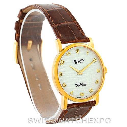 Rolex Cellini Classic Mens 18K Yellow Gold Mother of Pearl Dial Watch 5115 SwissWatchExpo