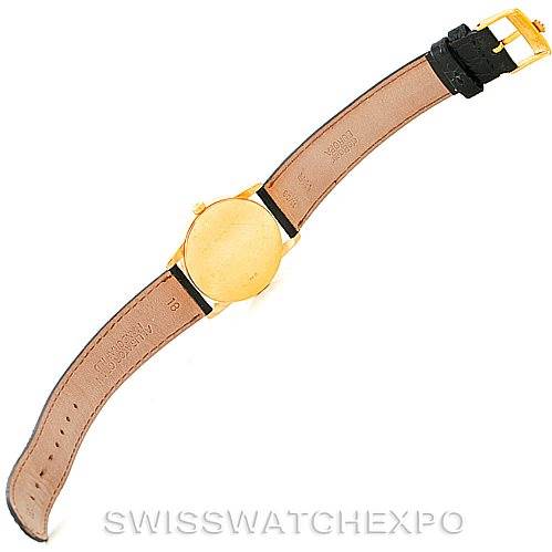 The image shows the back case and strap of a Rolex Cellini 5116 Men's Yellow Gold Black Dial 5116 Men's Yellow Gold Black Dial watch, displayed flat and viewed from the rear.